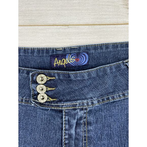 Angels Jeans Womens Sz 22 Dark Distressed Cropped Stretch Denim 90s Y2K Retro - Picture 2 of 9